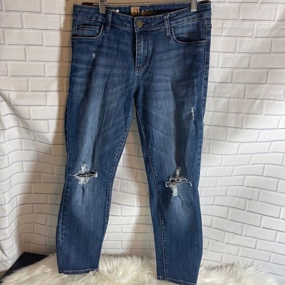 Kut From The Kloth Busted Knee Jeans Sz 6 - Picture 1 of 12